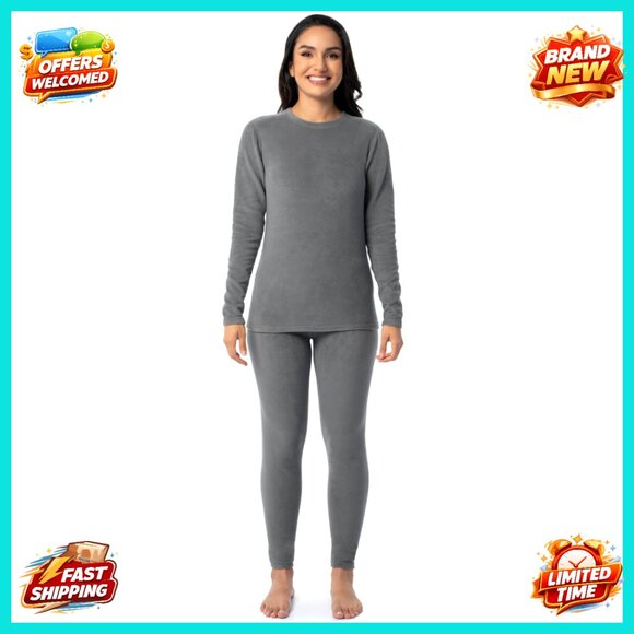 Fleece Lined Thermal Underwear Set Moisture Wicking Stretch Fit